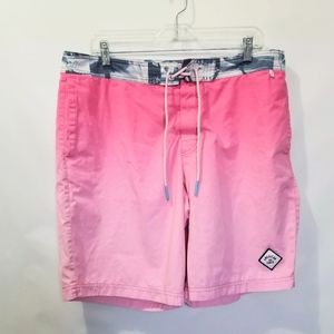 American Eagle Mens Board Shorts L Pink Ocean Surf Surfboard